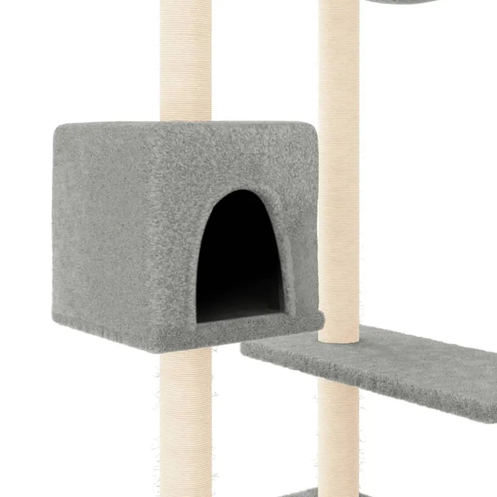 Cat Tree Multi-Level Plush 82cm Grey with Scratching Posts Baskets House