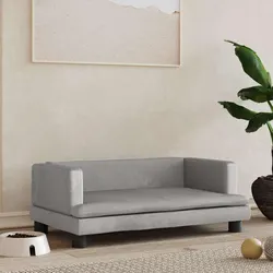 Practical Light Grey Dog Bed 80x45x30cm Velvet Couch