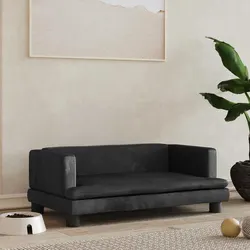 Versatile Black Velvet Dog Bed for Your Home