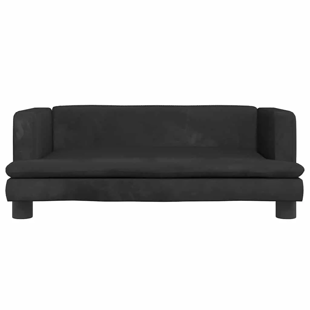 Dog Bed Velvet Black 80x45x30 cm Pet Sofa Couch Cushion Indoor