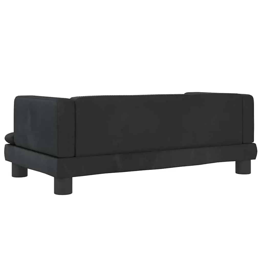 Dog Bed Velvet Black 80x45x30 cm Pet Sofa Couch Cushion Indoor