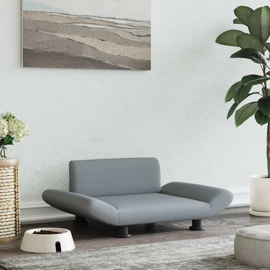 Dog Bed Grey Fabric Sofa Couch Cushion Indoor Comfort 70 x 45 x 28 cm