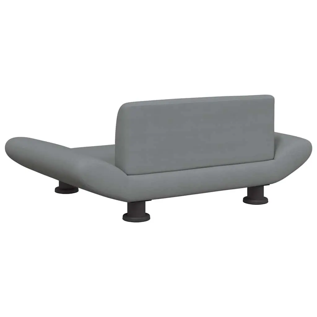 Dog Bed Grey Fabric Sofa Couch Cushion Indoor Comfort 70 x 45 x 28 cm