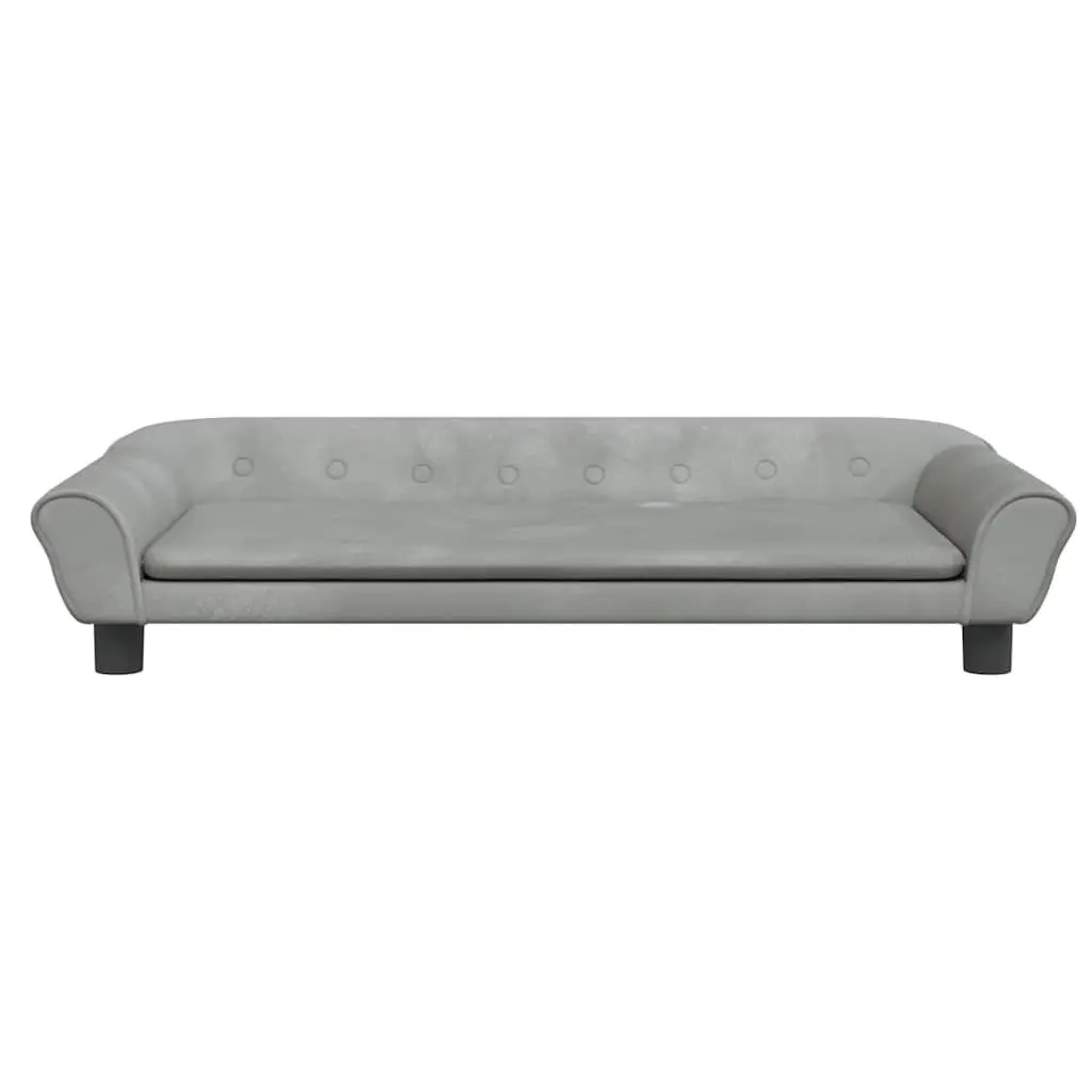 Dog Bed Velvet Padded Foam Grey 100 x 50 x 21 cm