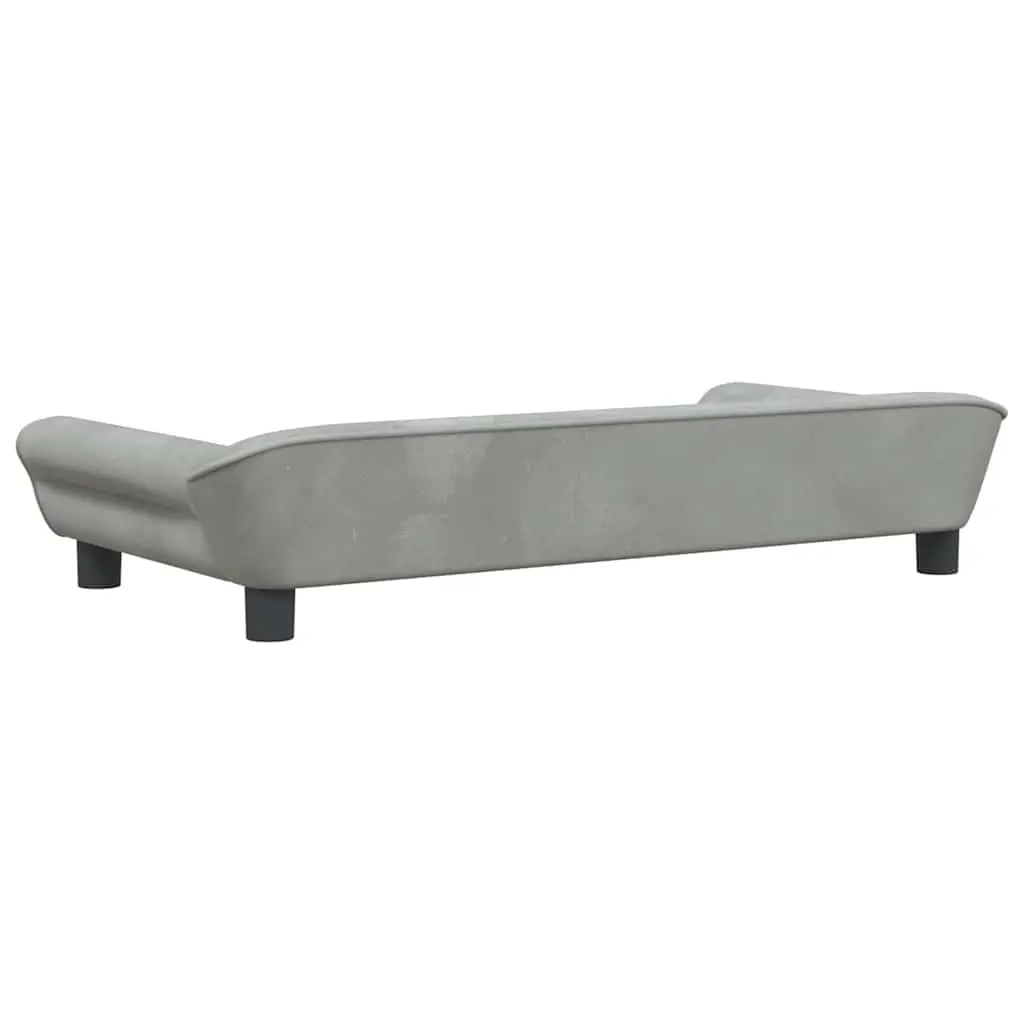 Dog Bed Velvet Padded Foam Grey 100 x 50 x 21 cm