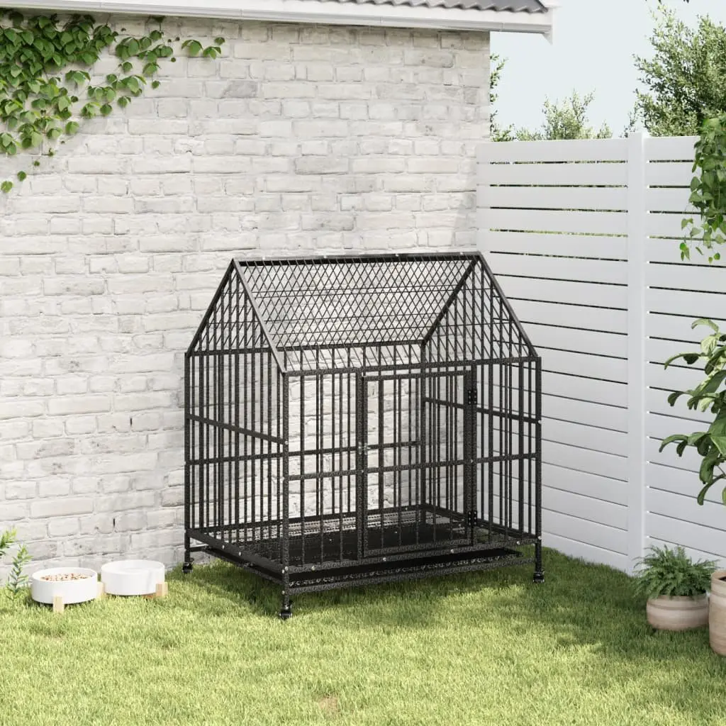 Black Dog Cage for Indoor and Outdoor Use