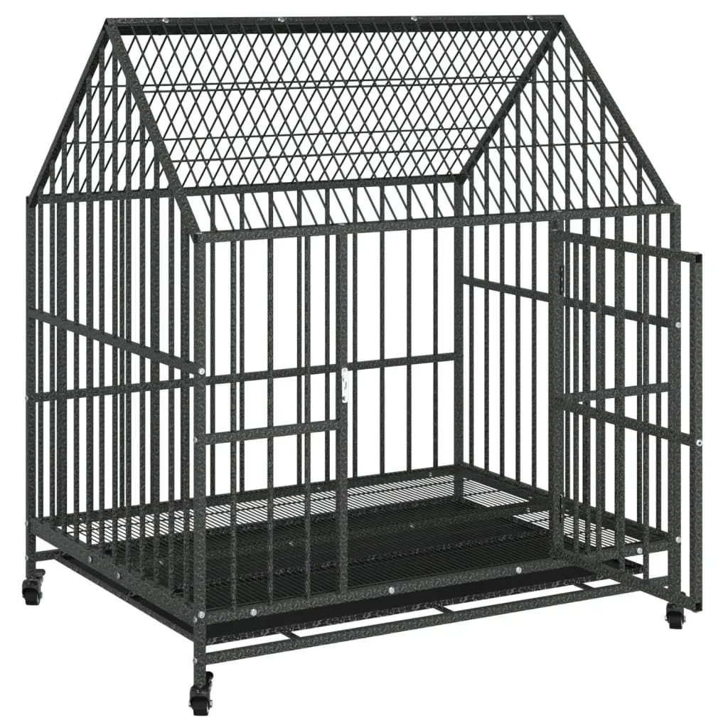 Black Dog Cage for Indoor and Outdoor Use