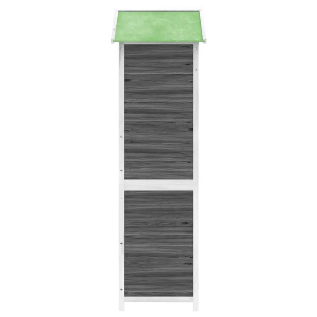 Garden Tool Shed Solid Pine Wood Grey 120x53.5x170cm Rainproof Outdoor Storage