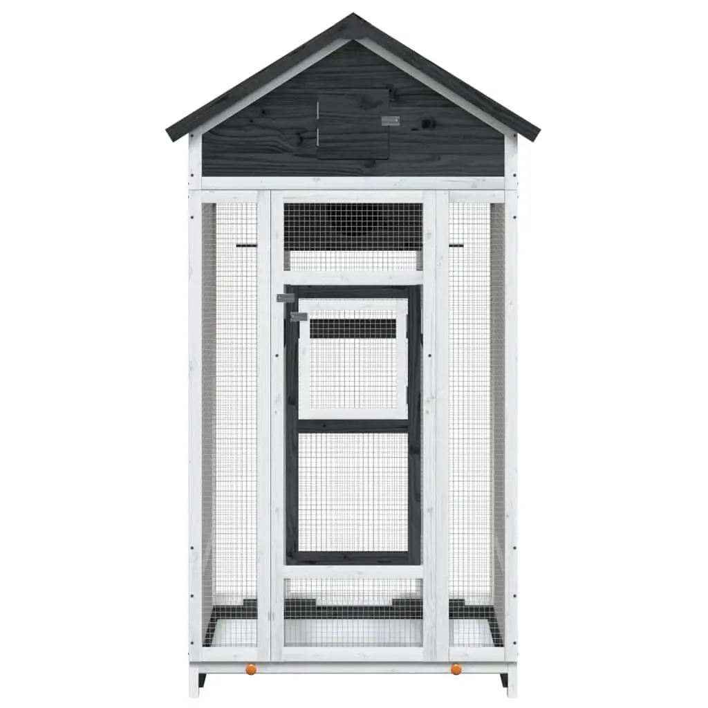 Large Bird House Aviary Outdoor Garden Nesting Box Wooden Grey 91.5x53x170cm