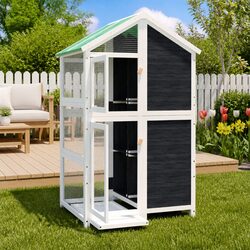 Practical Large Grey Bird House for Your Backyard