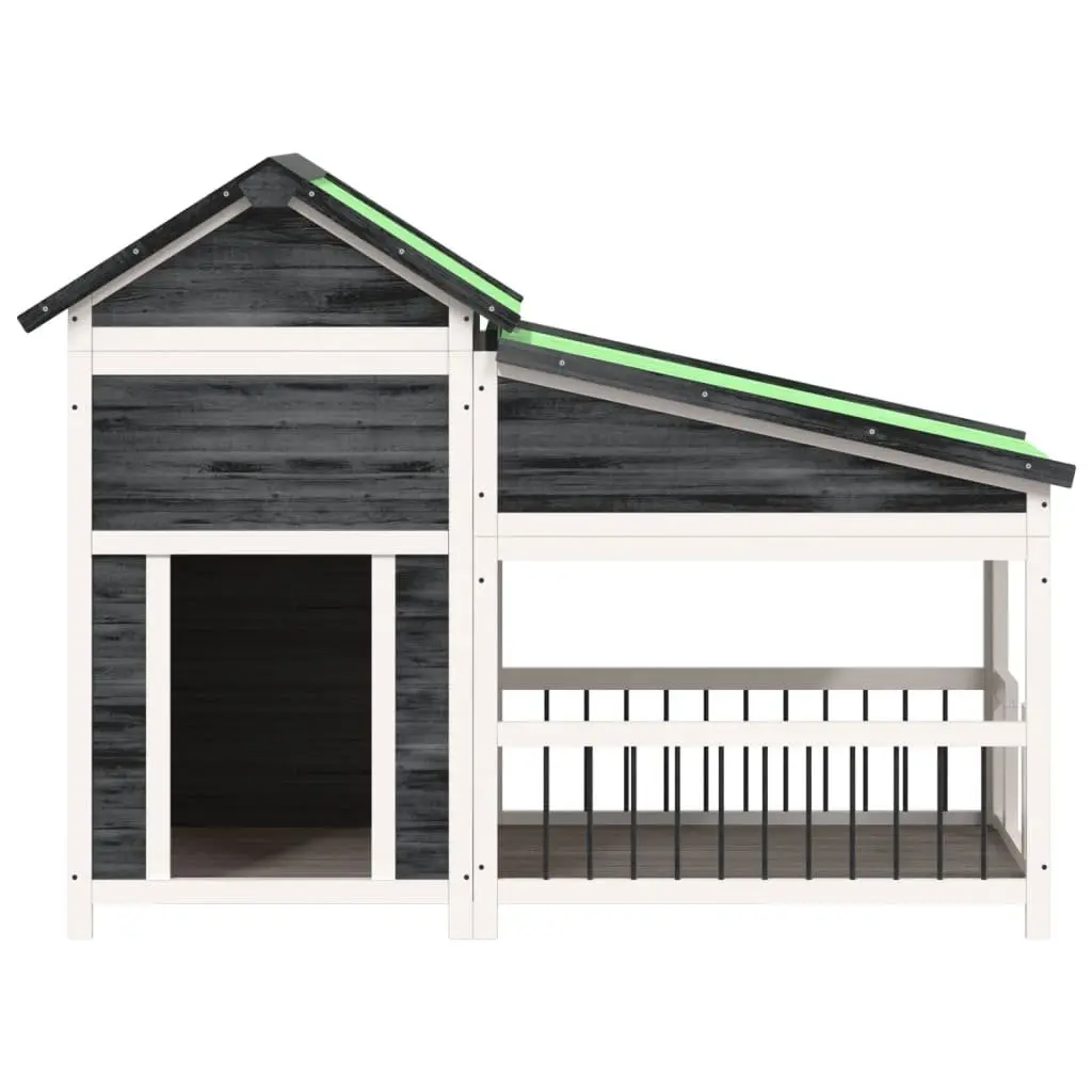 Outdoor Dog Kennel in Grey Wood