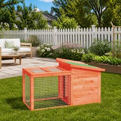 Rabbit Hutch Small Animal Cage Wooden Outdoor Guinea Pig House Run Enclosure
