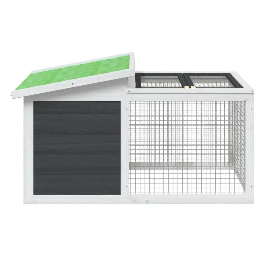 Rabbit Hutch Wooden Outdoor Cage Multi-level Grey