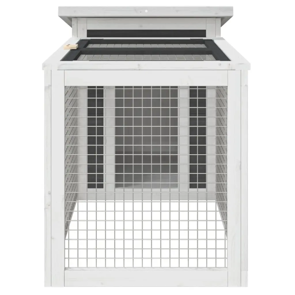 Rabbit Hutch Wooden Outdoor Cage Multi-level Grey