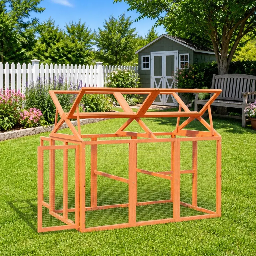 Outdoor Habitat Run Box Solid Pine Wood Brown 141x94x104cm