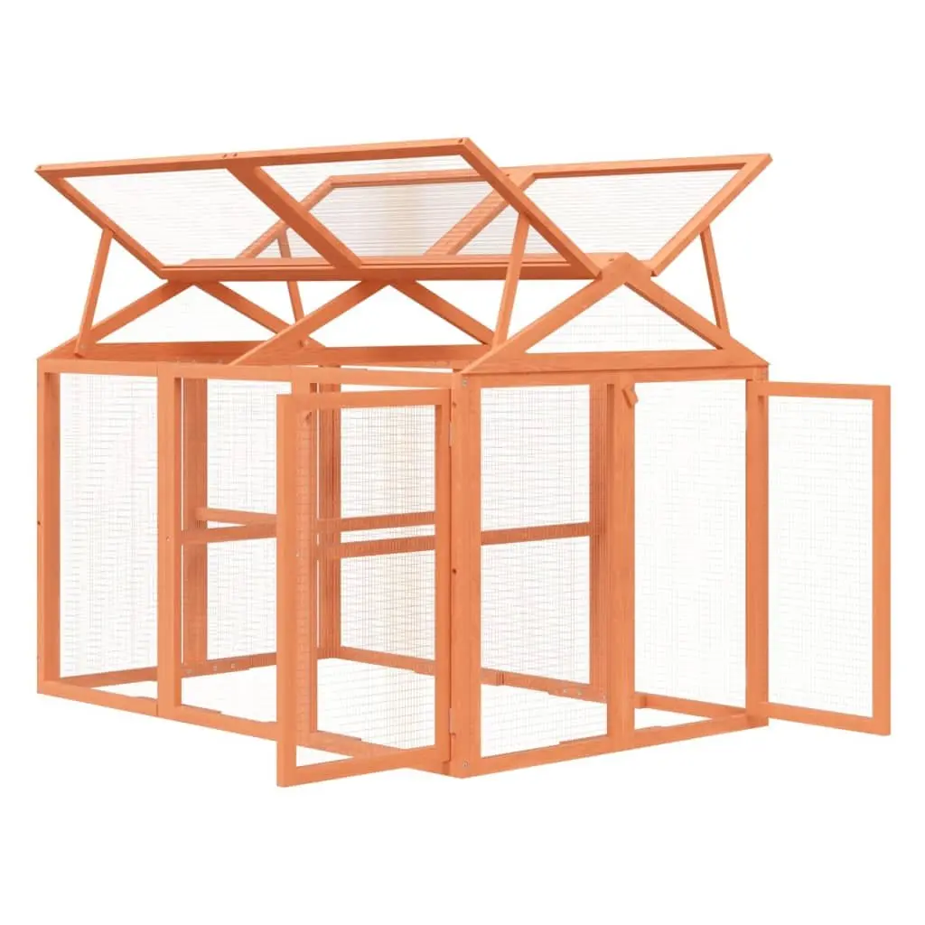 Outdoor Habitat Run Box Solid Pine Wood Brown 141x94x104cm