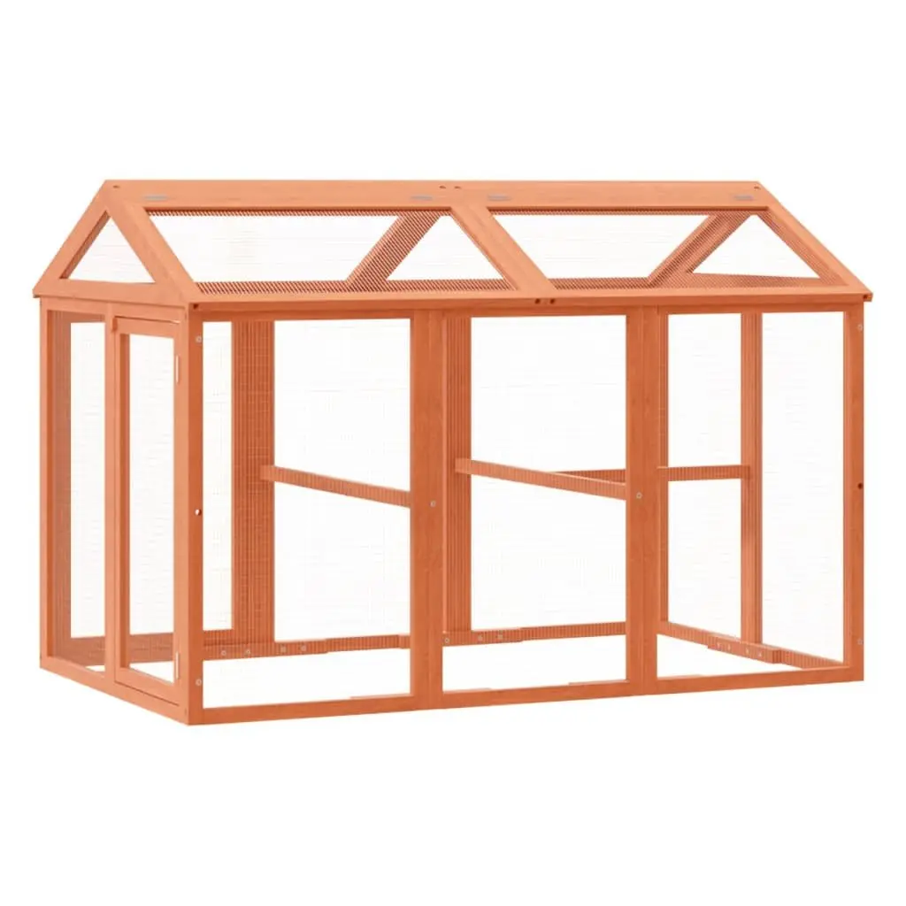 Outdoor Habitat Run Box Solid Pine Wood Brown 141x94x104cm