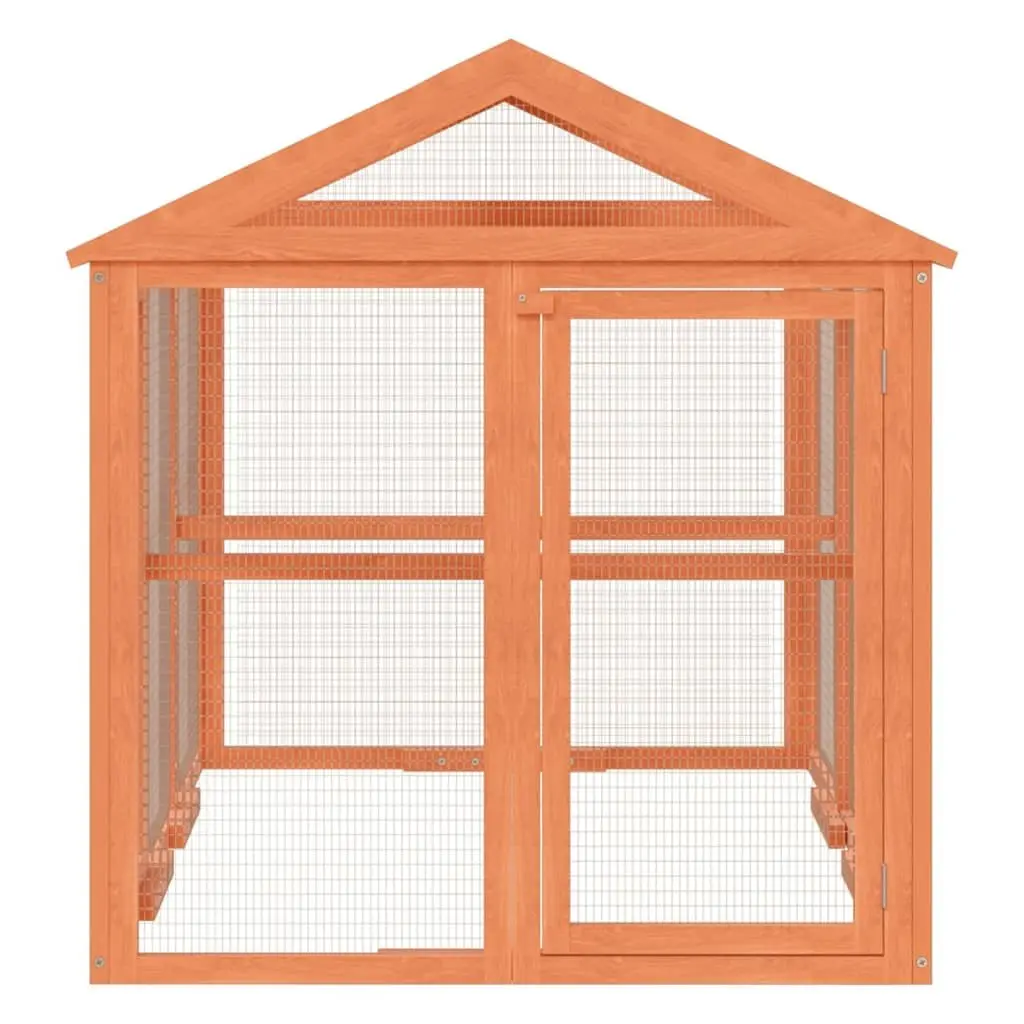 Outdoor Habitat Run Box Solid Pine Wood Brown 141x94x104cm
