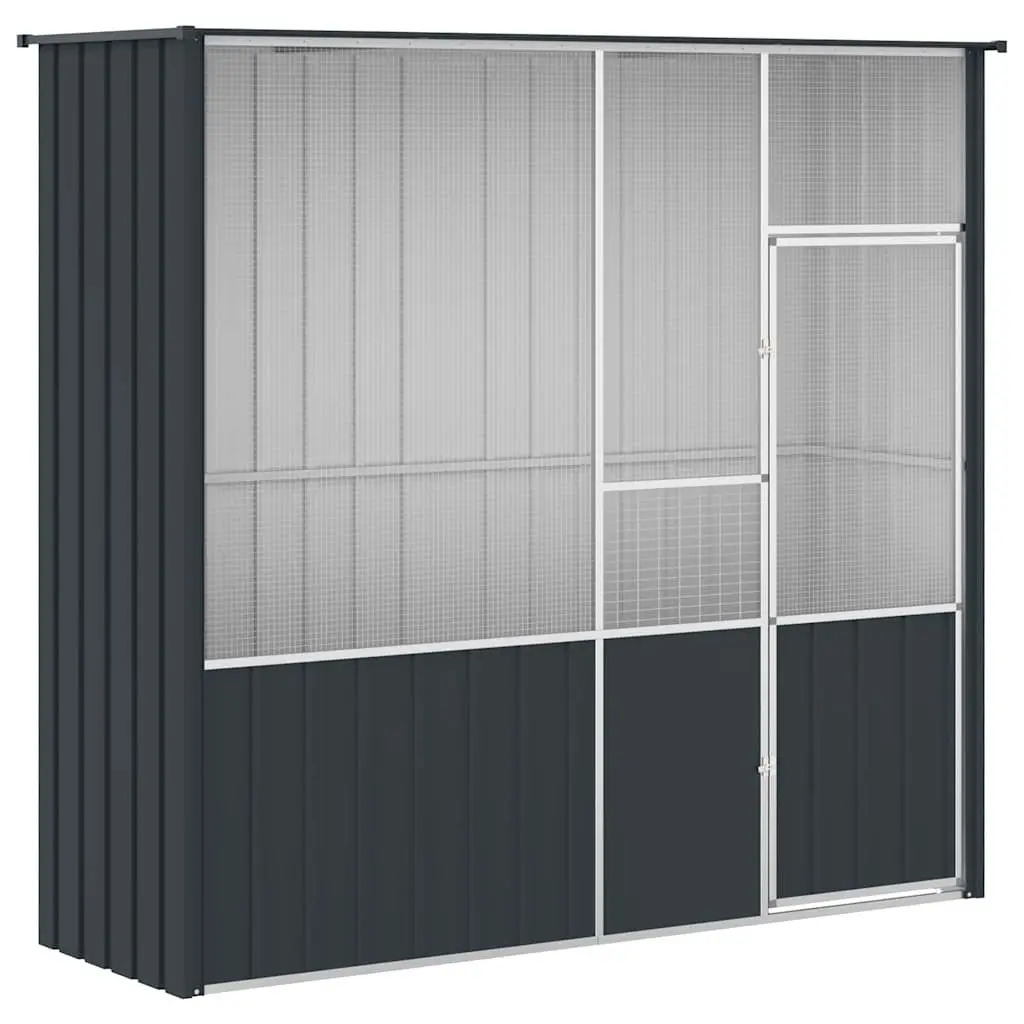 Bird Cage Large Anthracite Galvanised Steel Indoor Outdoor Aviary Enclosure