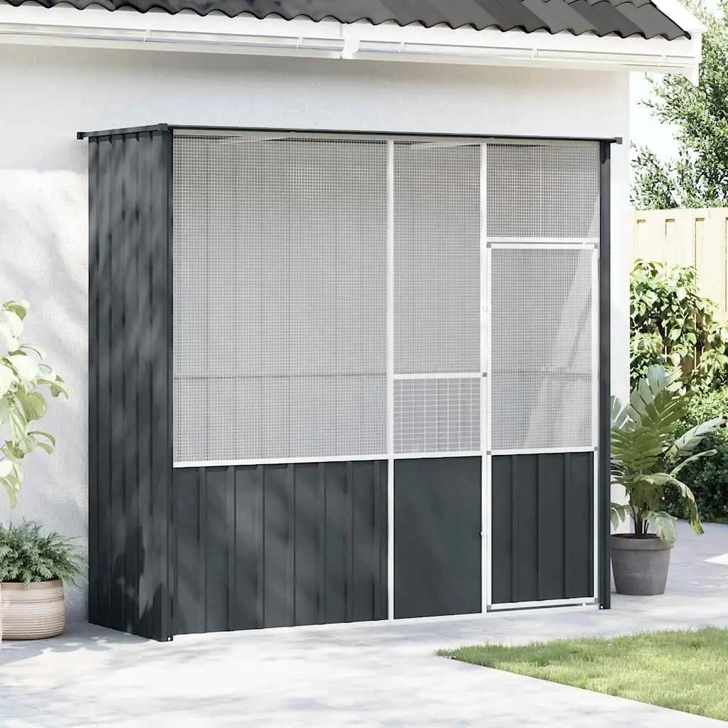 Bird Cage Large Anthracite Galvanised Steel Indoor Outdoor Aviary Enclosure