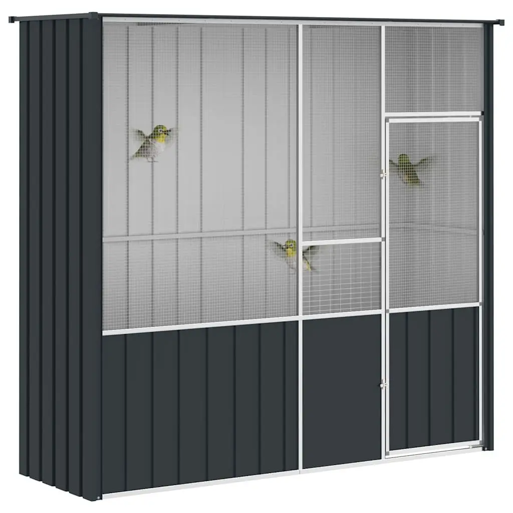 Bird Cage Large Anthracite Galvanised Steel Indoor Outdoor Aviary Enclosure