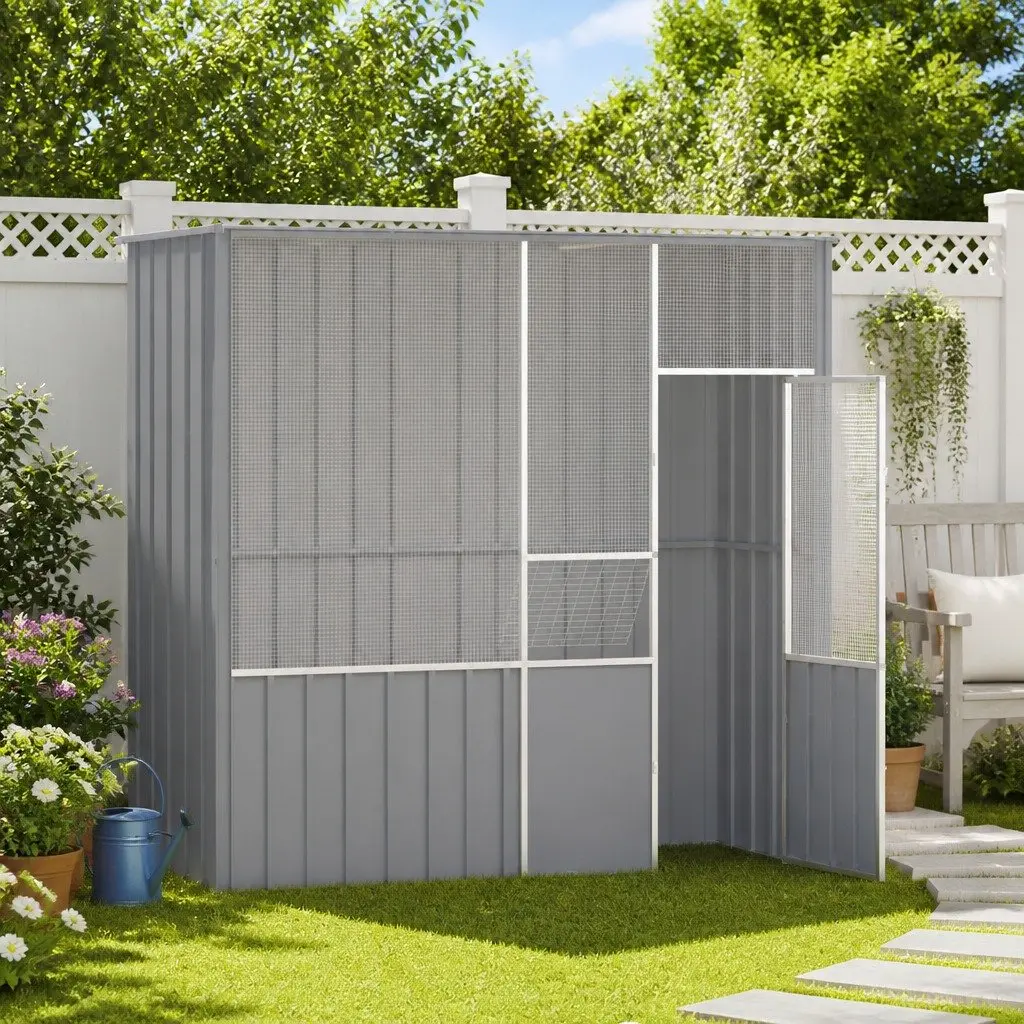 Large Grey Bird Cage Aviary for Home Use