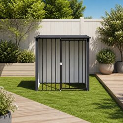 Practical Black Dog House with Roof for Everyday Use