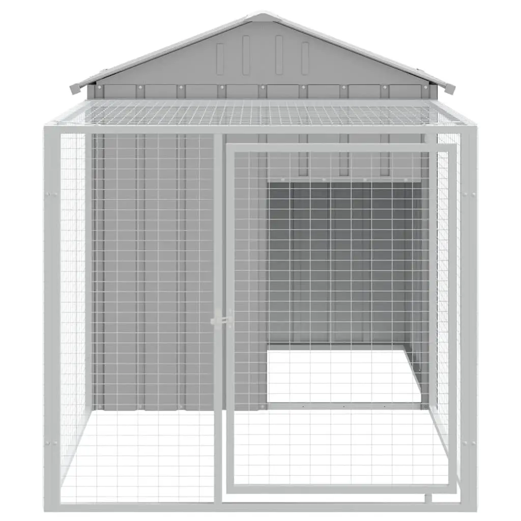 Chicken Coop Habitat Galvanised Steel Light Grey with Run 117x201x123cm