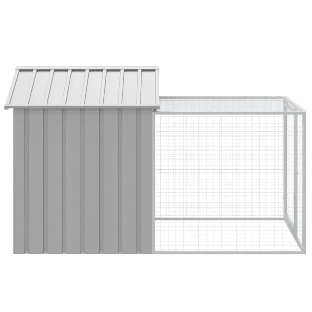 Chicken Coop Habitat Galvanised Steel Light Grey with Run 117x201x123cm