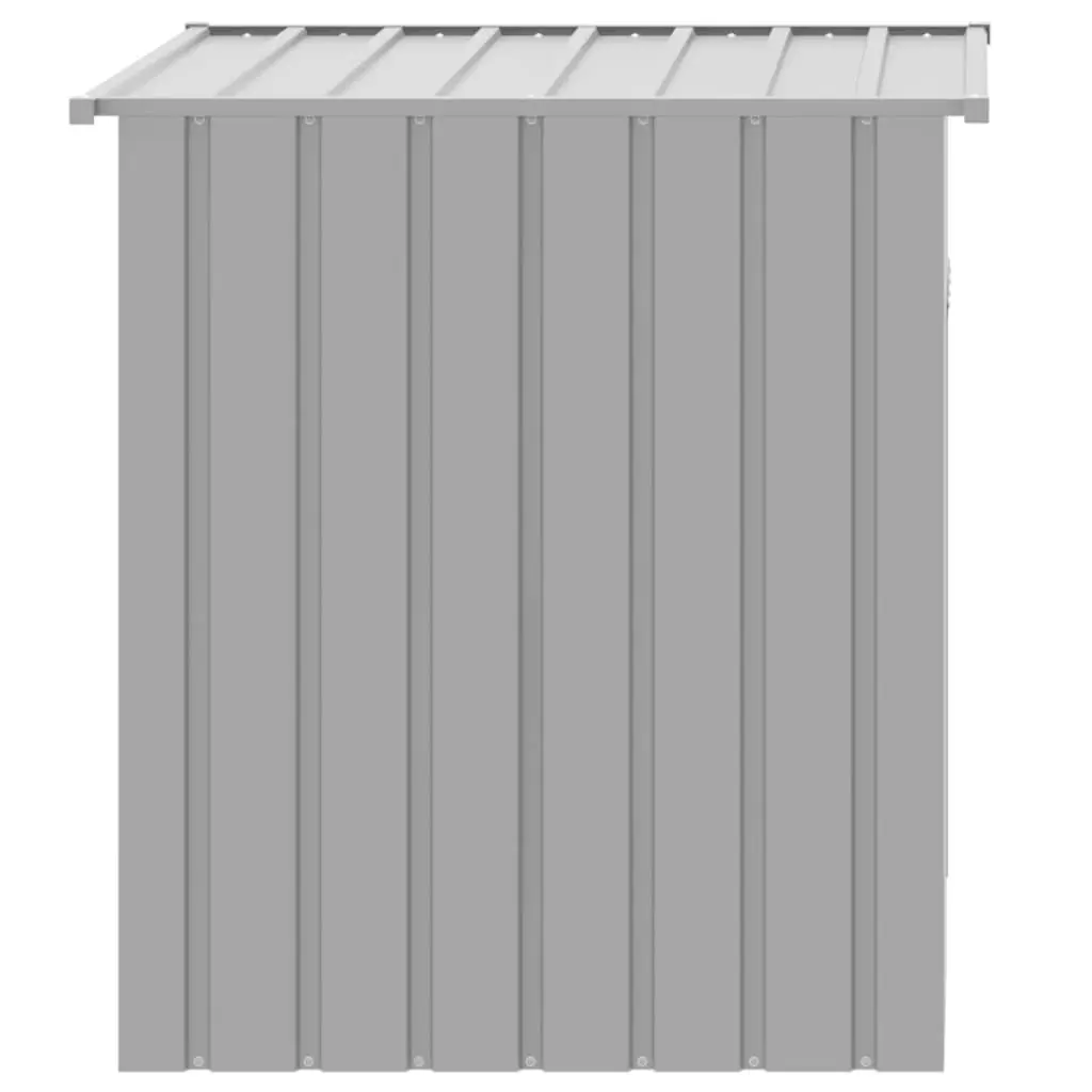 Dog House Galvanised Steel Grey Outdoor Pet Kennel Shelter 110 x 103 x 109 cm