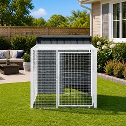 Practical Chicken Cage with Run for Everyday Use 110x201x110cm