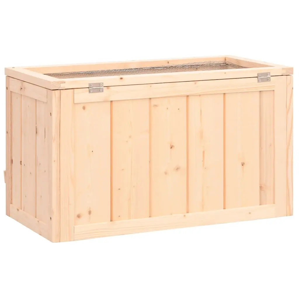 Hamster Cage Solid Fir Wood 60x30x35 cm Brown Small Animal House with Accessories