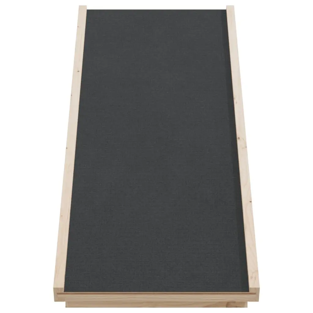 Dog Ramp Foldable Adjustable Height 100x40cm Grey Solid Fir Wood Frame Anti-Slip Polyester Fabric Surface