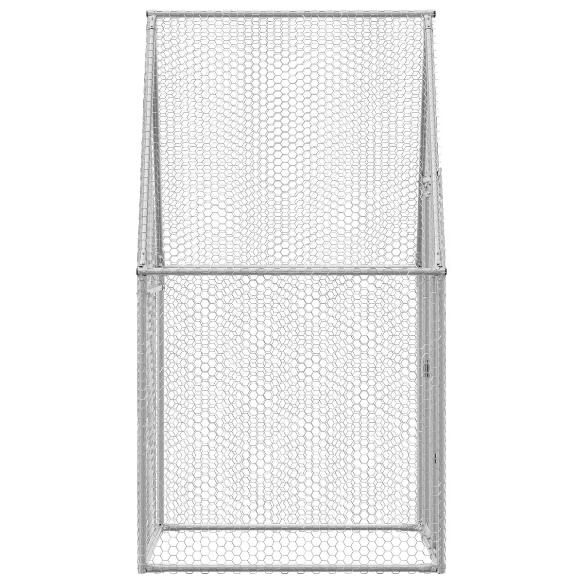 Chicken Cage Galvanised Steel 100x100x190 cm Silver Walk In Hen Run Poultry Pen