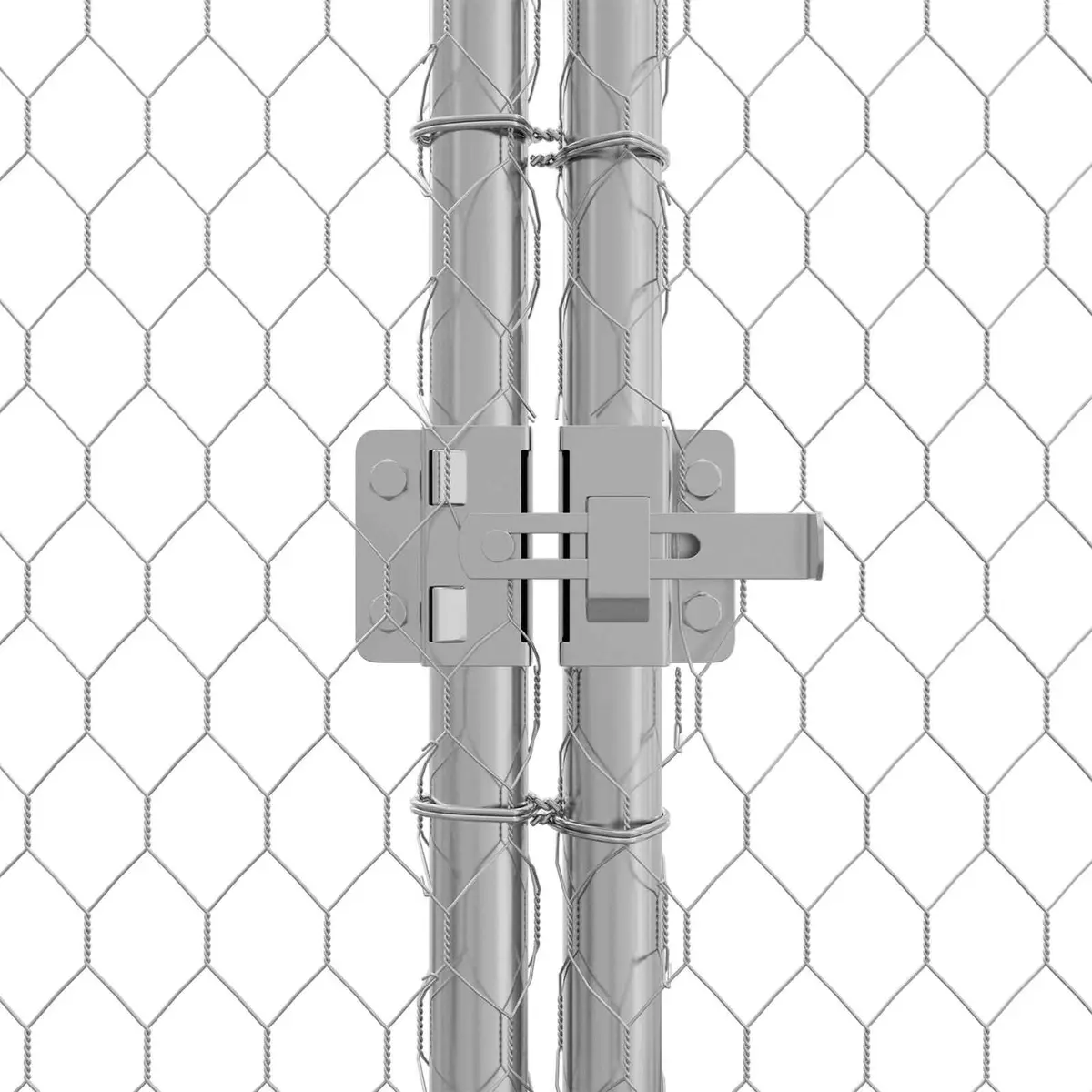Chicken Cage Galvanised Steel 100x100x190 cm Silver Walk In Hen Run Poultry Pen