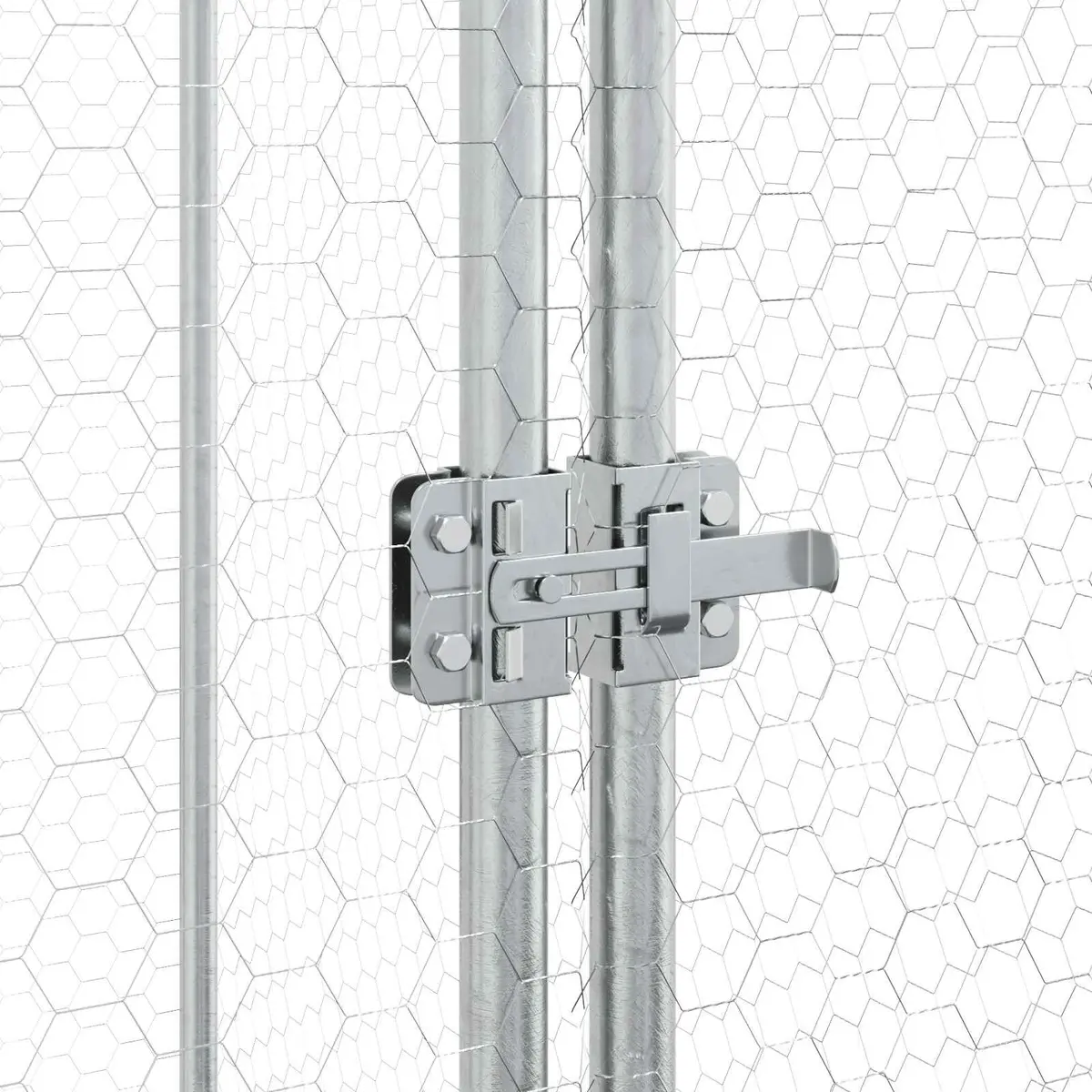 Outdoor Chicken Cage Galvanised Steel Spacious Habitat 400x100x190cm Silver