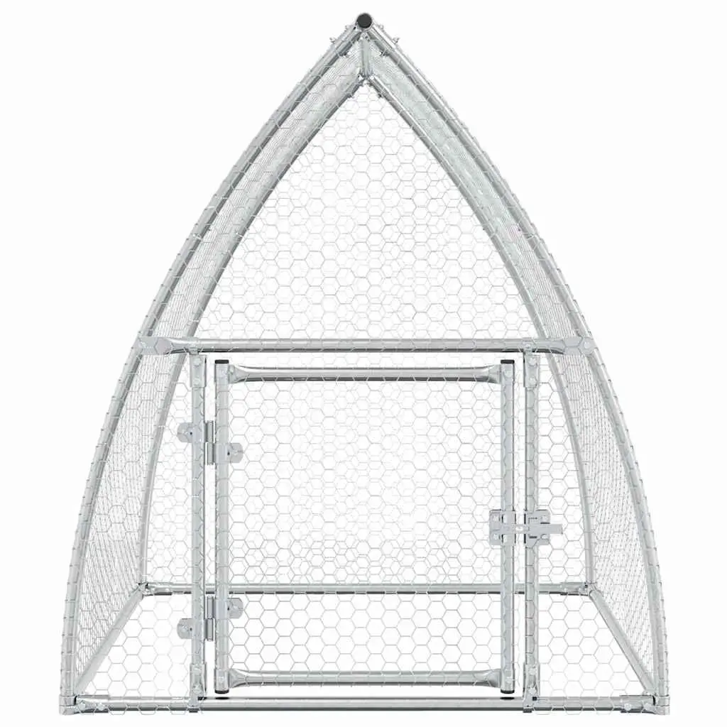 Chicken Cage Galvanised Steel Walk-in Outdoor Enclosure 100 x 105 x 120 cm Silver