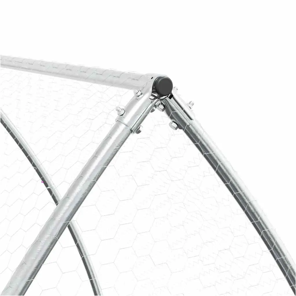 Chicken Cage Galvanised Steel Walk-in Outdoor Enclosure 100 x 105 x 120 cm Silver