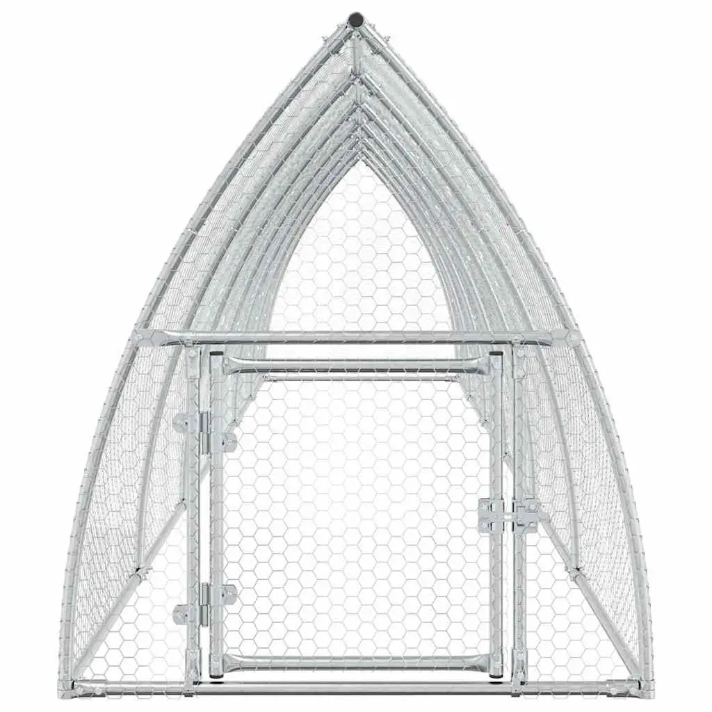 Chicken Cage Galvanised Steel 600x105x120cm Silver Outdoor Enclosure Small Animals Hens