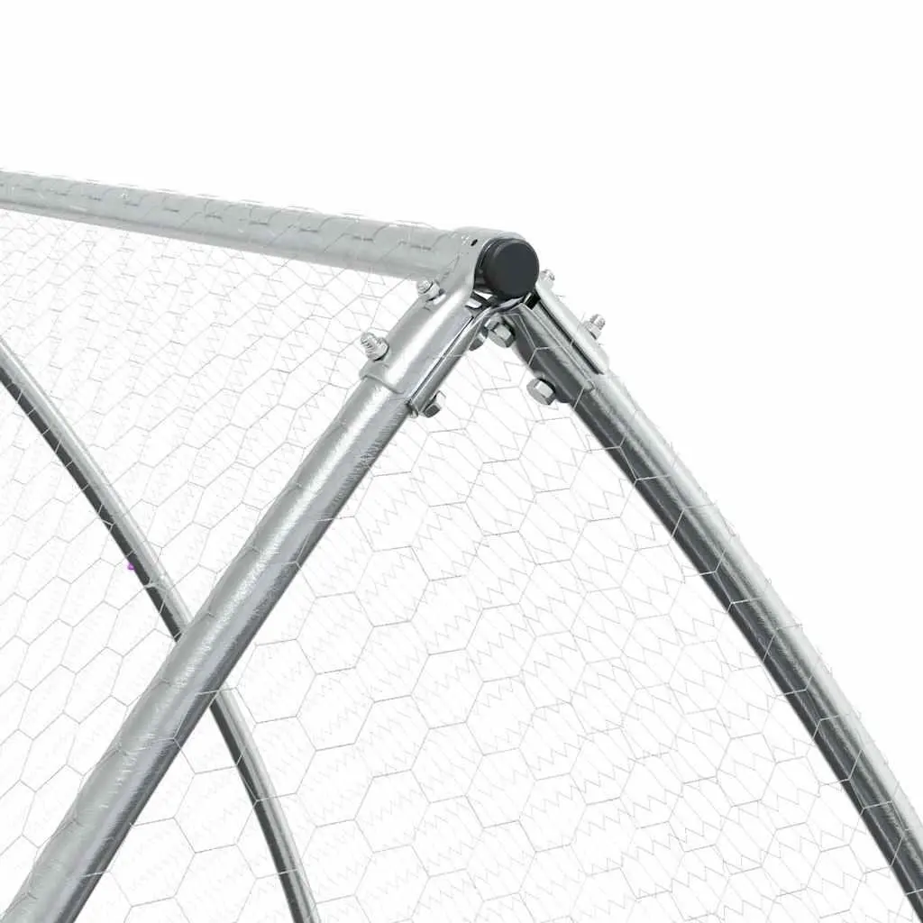 Chicken Cage Galvanised Steel 600x105x120cm Silver Outdoor Enclosure Small Animals Hens