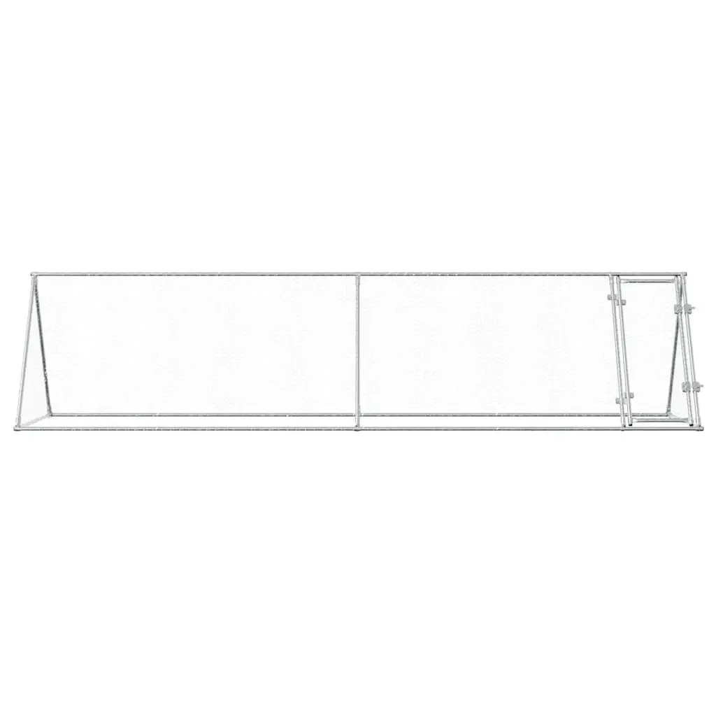 Chicken Coop Enclosure Galvanised Steel 400x105x91cm Silver Walk In Run for Poultry and Small Animals