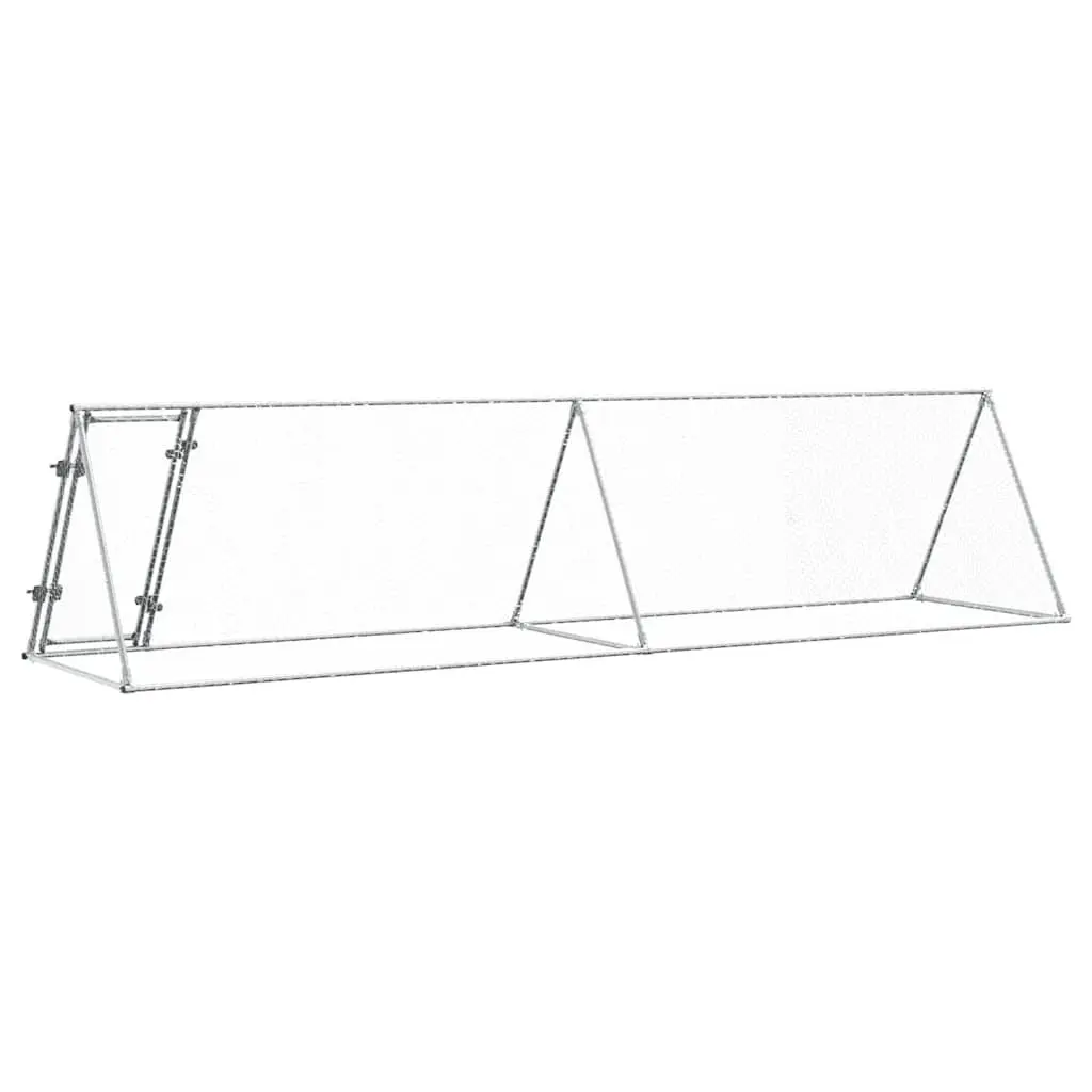 Chicken Coop Enclosure Galvanised Steel 400x105x91cm Silver Walk In Run for Poultry and Small Animals
