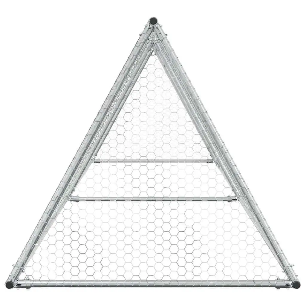 Chicken Coop Enclosure Galvanised Steel 400x105x91cm Silver Walk In Run for Poultry and Small Animals