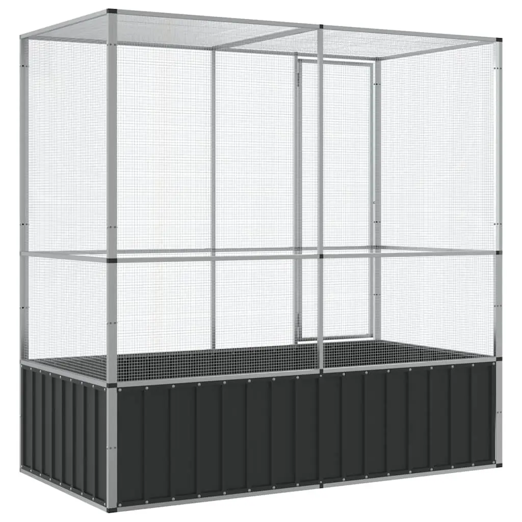 Bird Aviary Cage Galvanised Steel Large Silver Indoor Outdoor Enclosure