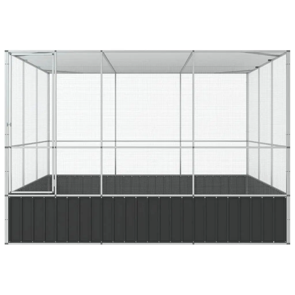 Large Bird Cage Galvanised Steel 311x307x212cm Outdoor Silver