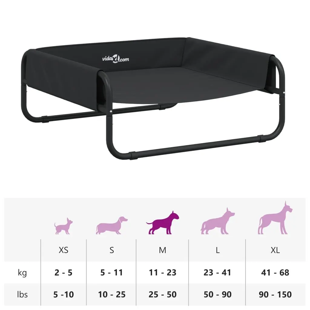 Elevated Dog Bed Oxford Fabric Anthracite Steel Frame Indoor Outdoor Pet Cot
