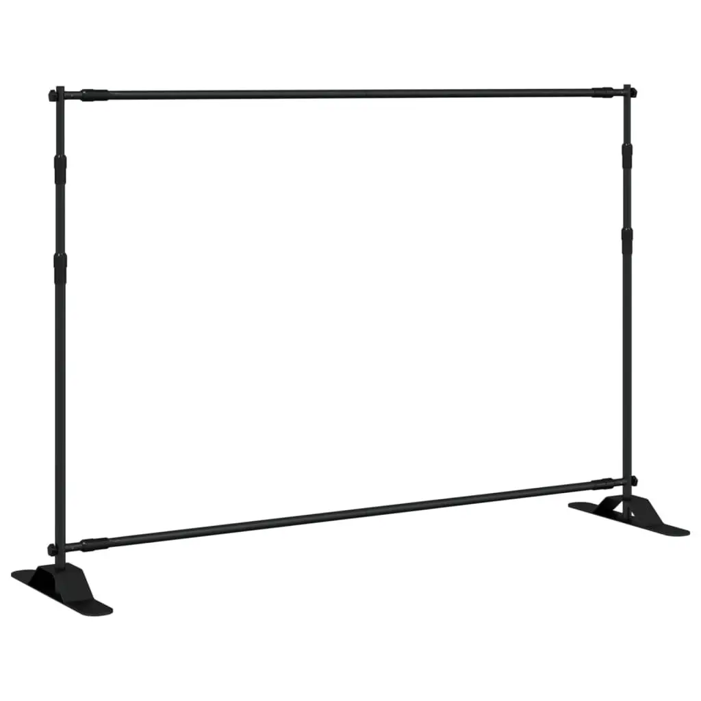 Adjustable Photography Backdrop Stand Black Steel 175 to 305cm Width for Studio Display