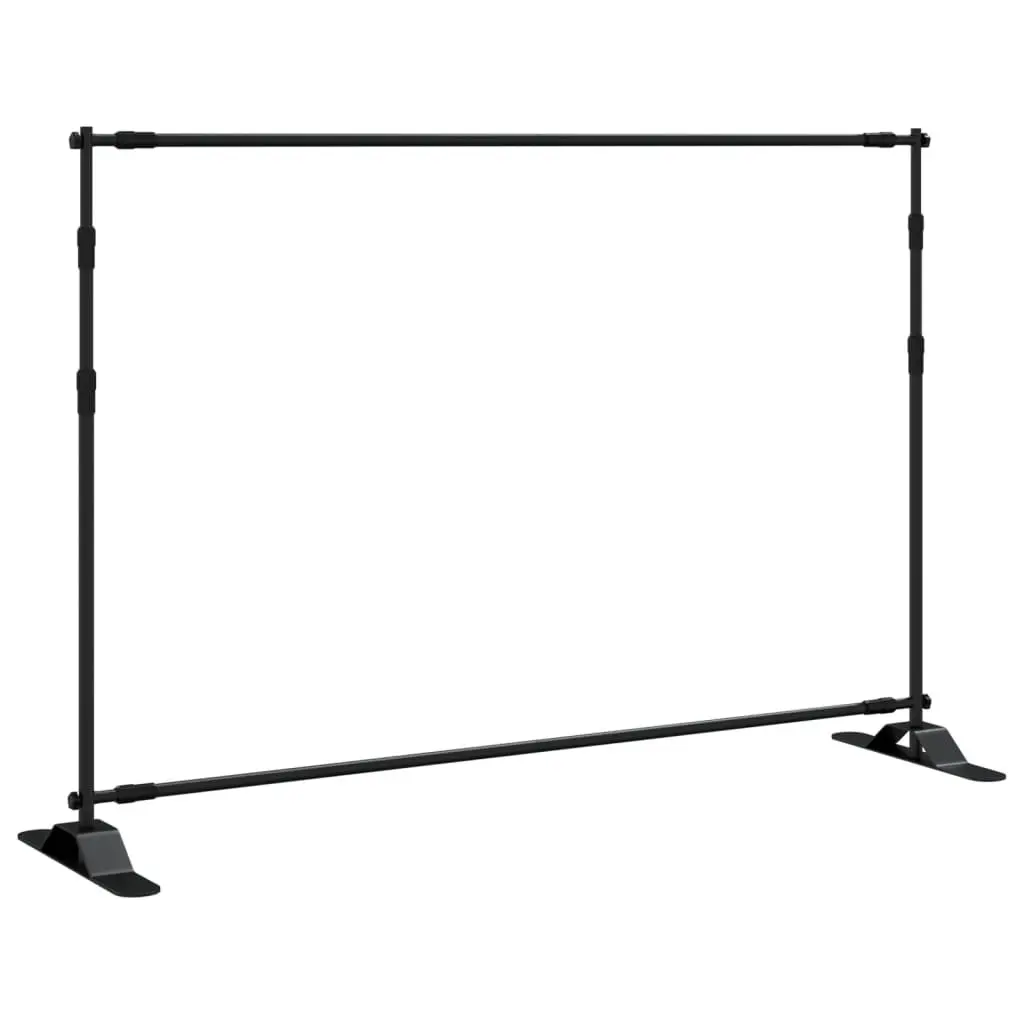Adjustable Photography Backdrop Stand Black Steel 175 to 305cm Width for Studio Display
