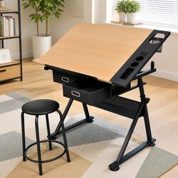 Efficient Drawing Workspace with Adjustable Features and Storage