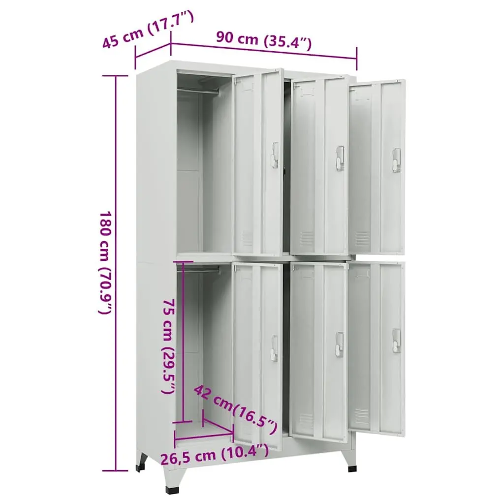 Locker Cabinet with 6 Storage Areas